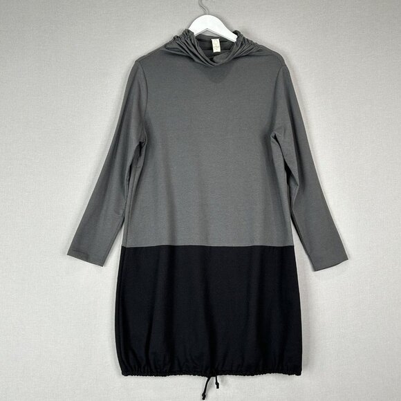 Chalet Womens Dress Medium Gray Colorblock Lagenlook Work Travel Cozy Sweater - Picture 1 of 8